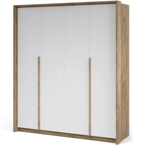 Шкаф «Мишель» 4-х дверный, Дуб крафт золотой/Белый жемчуг