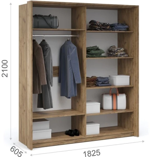 Шкаф «Мишель» 4-х дверный, Дуб крафт золотой/Белый жемчуг