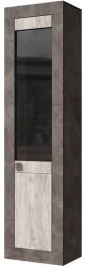 Шкаф с витриной «Лондон 2Д» КМК 0467.6, Оникс/Бетон пайн светлый