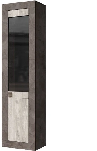 Шкаф с витриной «Лондон 2Д» КМК 0467.6, Оникс/Бетон пайн светлый