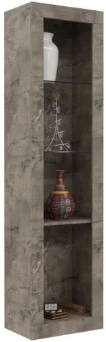 Шкаф с витриной «Лондон 2Д» КМК 0467.6, Оникс/Бетон пайн светлый