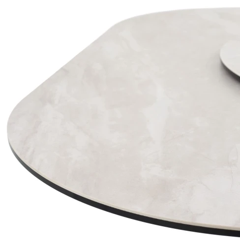 Стол RUBEN 132 TL-109 Серый мрамор, испанская керамика, стекло / Латте, ®DISAUR