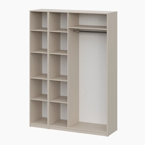 Шкаф распашной с наполнением (9 полок + штанга) ШК 5, Меланж