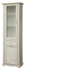 Шкаф-витрина Сохо 32.06 бетон белый/бетон патина