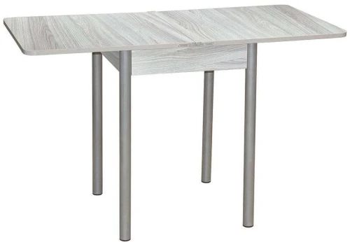 Эко 60х60 стол обеденный раскладной / Ясень светлый/металлик