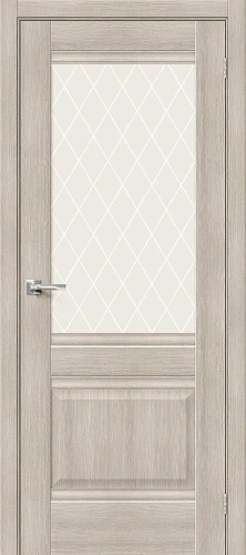 Межкомнатная дверь экошпон Прима-3 Cappuccino Veralinga White Сrystal