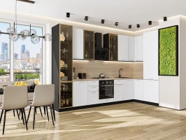 Кухонный гарнитур Квадро-04 Белый-Graphite