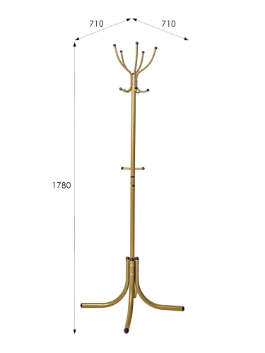 Вешалка напольная М 10 золото