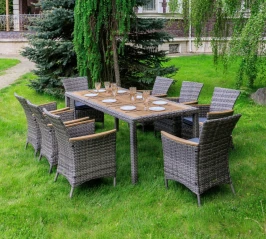 AMELIA обеденный комплект серого цвета на 8 персон