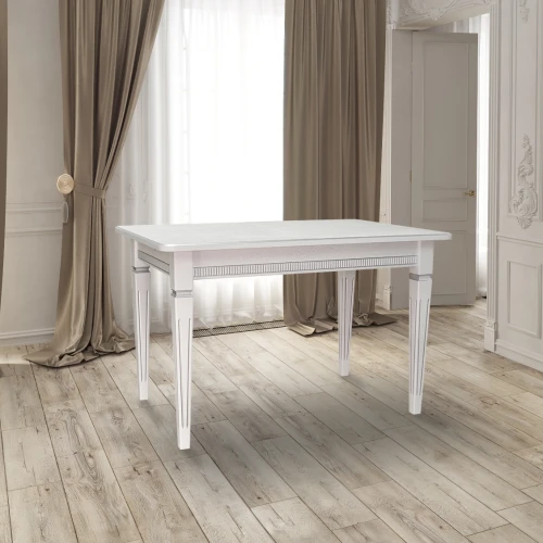 Стол обеденный Васко В 89Н белый/серебро 120*80