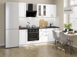 Прямая модульная кухня Лофт-07 White Silk Белый 2140*2200*600 Прямая модульная кухня Лофт-07 White Silk Белый 2140*2200*600