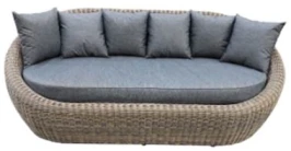 "Барселона" диван из искусственного ротанга трехместный, цвет коричневый