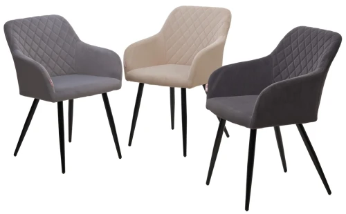 Стул BRANDY 505-7 Капучино, велюр "беспальчиковый" / черный каркас, М-City