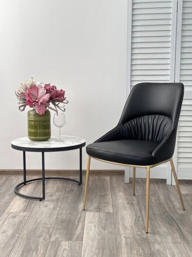 Стул ABRIOLA Black Ti-25, PU / бронзовый, ®DISAUR