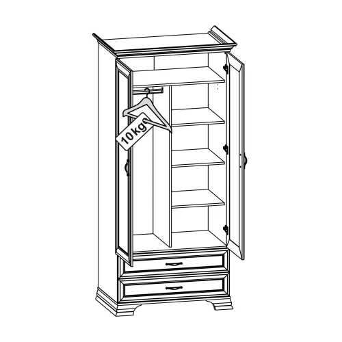 Комплект полок 2DG2S, TIFFANY, цвет вудлайн кремовый