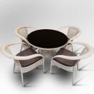 Обеденная группа из искусственного ротанга стол Сантос + 4 кресла Руардин Wood