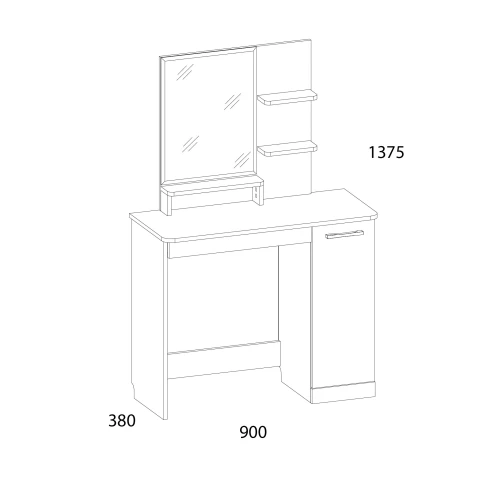 Стол туалетный, OSKAR , цвет дуб Санремо