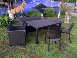 Комплект мебели под ротанг для отдыха California Maxi Triple Set стол + 2 кресла