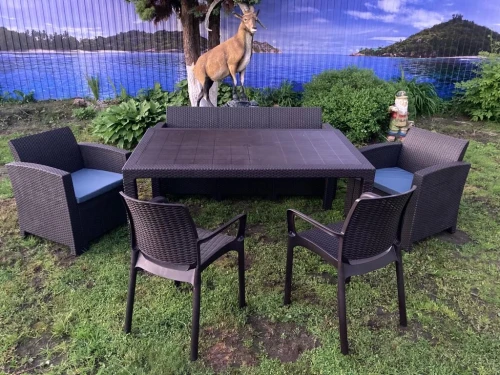 Комплект мебели под ротанг для отдыха California Maxi Triple Set стол + 2 кресла