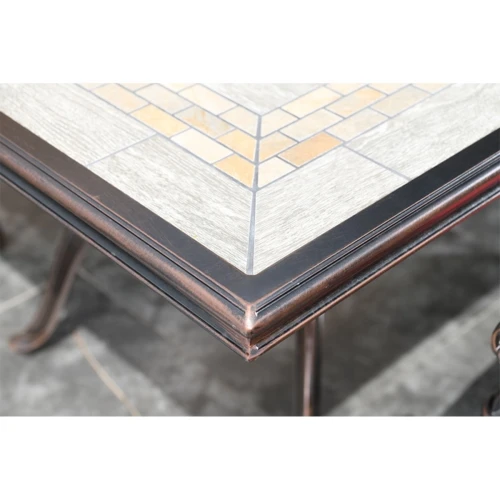 Обеденная группа из литого алюминия стол Древний путь(185х100) + 6 кресел Джунген (7 предметов)