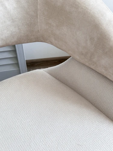 Стул EMBER 360 град. поворот. 7525-01 Бежевый, велюр/ ENJOY-100 Белый, ткань/ Черный, ®DISAUR