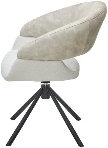 Стул EMBER 360 град. поворот. 7525-01 Бежевый, велюр/ ENJOY-100 Белый, ткань/ Черный, ®DISAUR