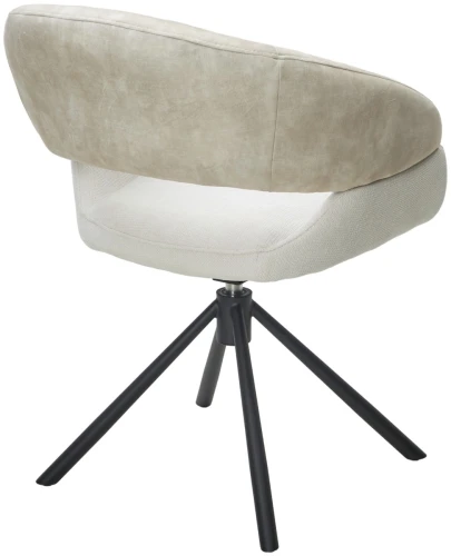 Стул EMBER 360 град. поворот. 7525-01 Бежевый, велюр/ ENJOY-100 Белый, ткань/ Черный, ®DISAUR
