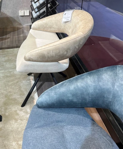 Стул EMBER 360 град. поворот. 7525-01 Бежевый, велюр/ ENJOY-100 Белый, ткань/ Черный, ®DISAUR