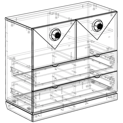 Комод Капри с ящиками, бежевый