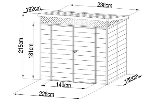 Сарай пластиковый Black Fox Artisan 4.1 м2 (2.38 x 1.91 м)