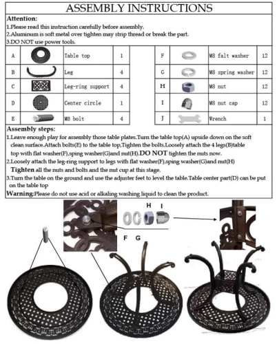Круглый стол из литого алюминия Nice 180 с подносом