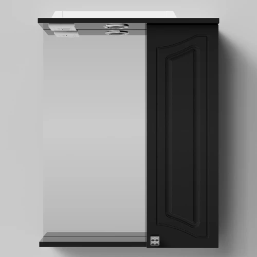 Зеркало Адам 55, черный глянец, правая