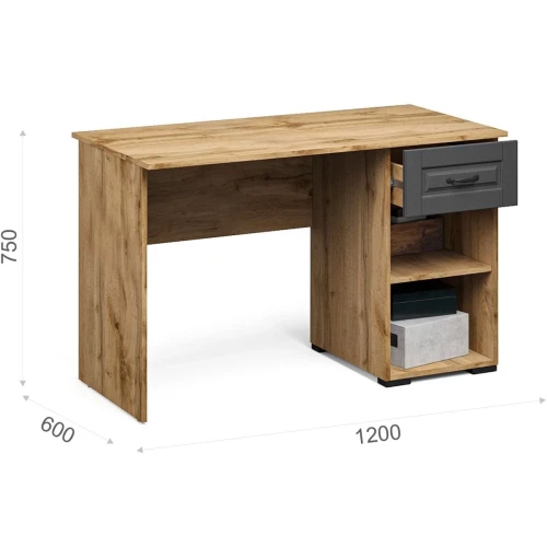 Стол «Лацио Сканди» 120 1д1ящ, Вотан/Сканди графит