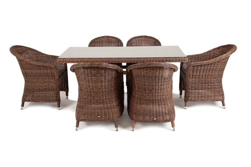 "Эспрессо" обеденная группа плетеная, цвет коричневый