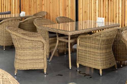 "Равенна" плетеное кресло из искусственного ротанга, цвет соломенный