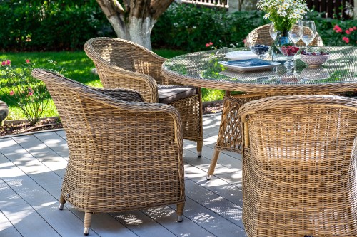 "Равенна" плетеное кресло из искусственного ротанга, цвет соломенный