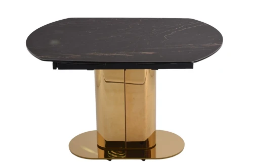 Стол обеденный раскладной Атриум-2 MC3035-120B, 120(30+30)х90х77 см, черная керамика