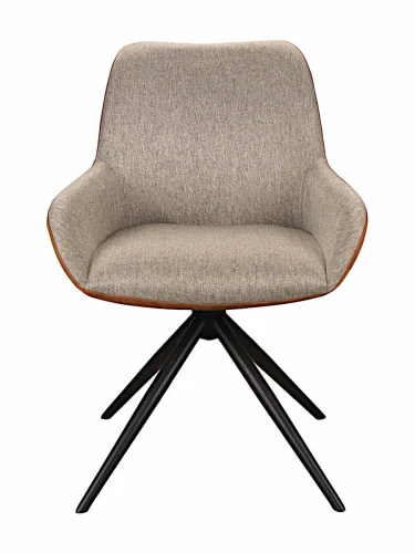 DC242 Стул мягкий поворотный 180, СЕРО-КОРИЧ.(MB-801 Match/PK970-5), металл черн. КРУГЛЫЙ