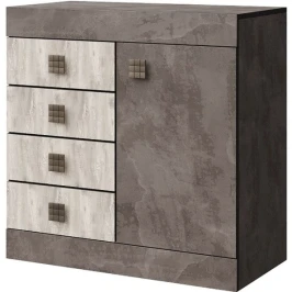 Комод «Лондон 1Д4Я» КМК 0467.13, Оникс/Бетон пайн светлый