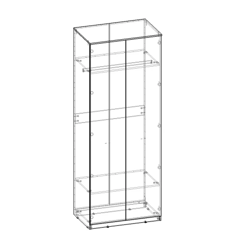 Шкаф 2-х дверный (корпус) Капри 2