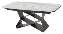 Стол ABSALON 180 ICE AGATE, керамика, стекло / Шоколадное золото каркас, ®DISAUR