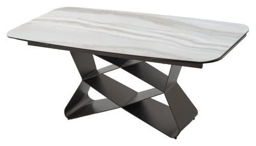 Стол ABSALON 180 ICE AGATE, керамика, стекло / Шоколадное золото каркас, ®DISAUR