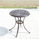 Стол кофейный круглый из литого алюминия МАКАО «MACAU» D68  -  Бронза