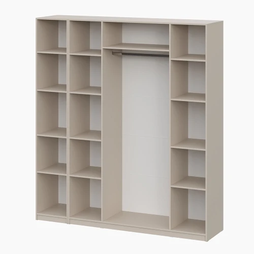 Шкаф распашной с наполнением (13 полок + штанга) ШК 5, Меланж