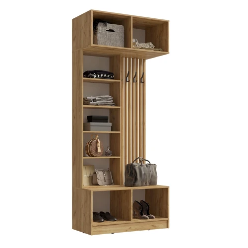 Прихожая Роджина, Дуб крафт, Белый глянец