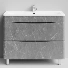 Тумба Адель 100 напольный, Мрамор Серый софт тач ПВХ 4044-1 Vodok с раковиной в комплекте Тумба Адель 100 напольный, Мрамор Серый софт тач ПВХ 4044-1 Vodok с раковиной в комплекте