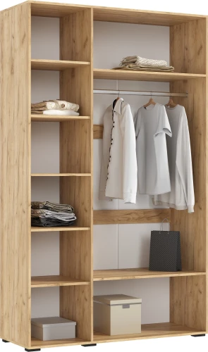 Шкаф трехстворчатый Ирис, Браш Графит, Дуб Крафт