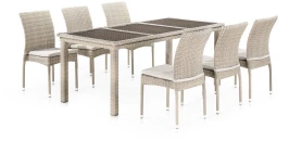 Комплект плетеной мебели T365/Y380C-W85 Latte (6+1) + подушки