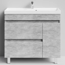 Тумба Бест 90 правая дверь, напольный, Горный камень ПВХ 57807 Vodok с раковиной в комплекте