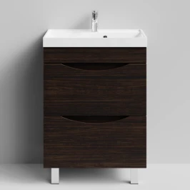 Тумба Лайт 60 напольный, Палисандр ПВХ 43101 Vodok с раковиной в комплекте